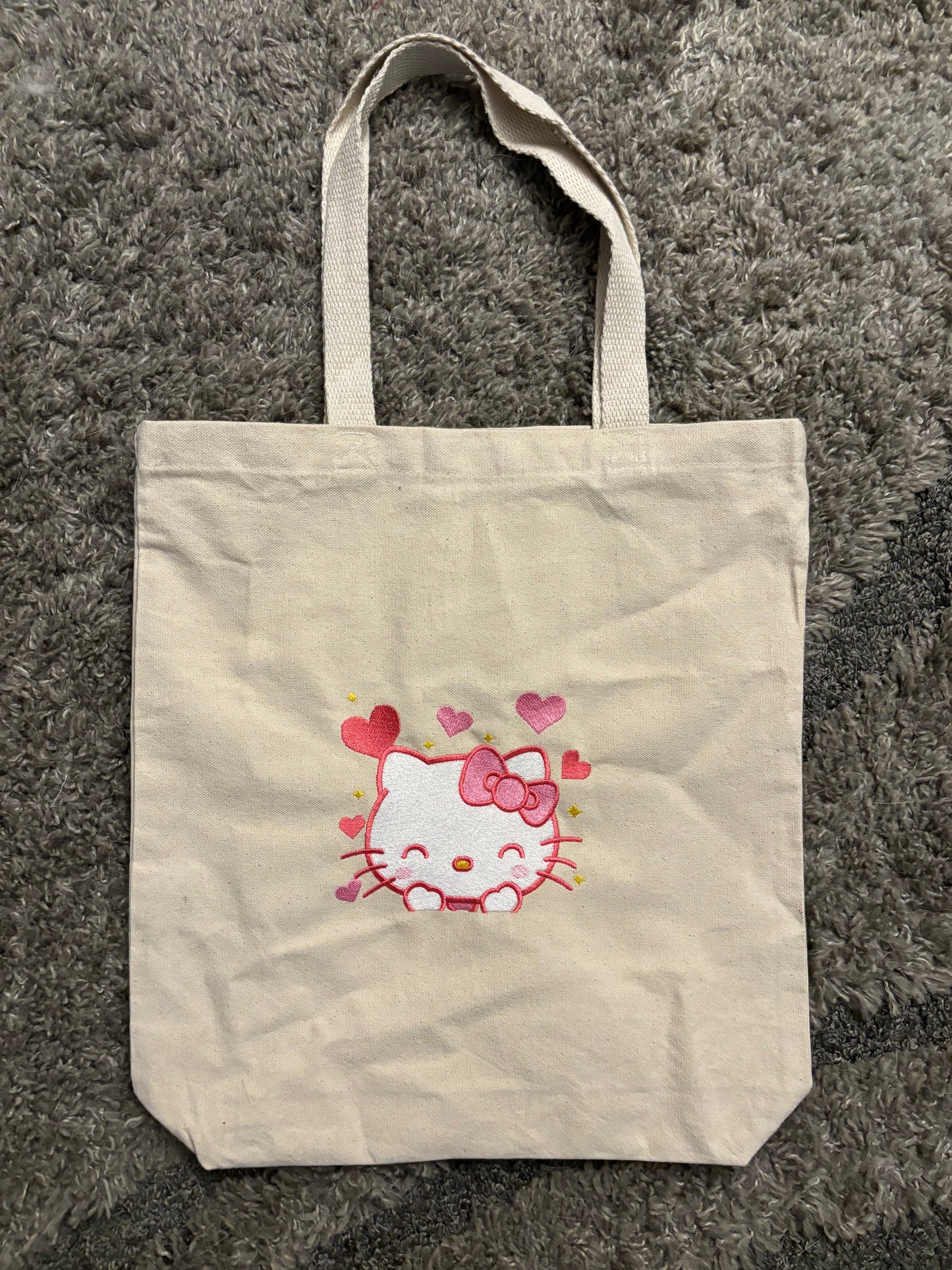 Pink Heart Kitty Tote Bag